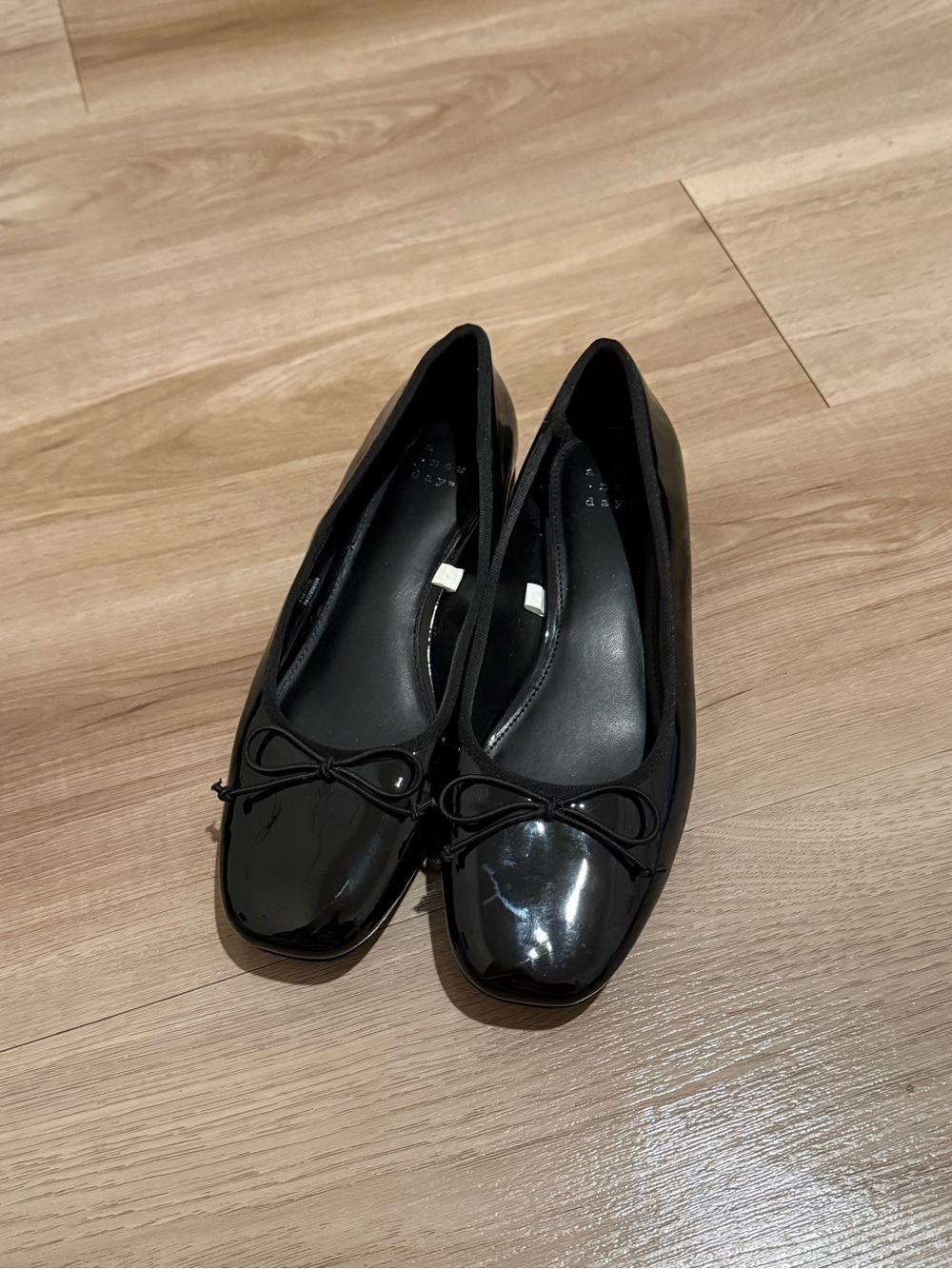 Target Black Patent Ballet Flats with Bow Accent